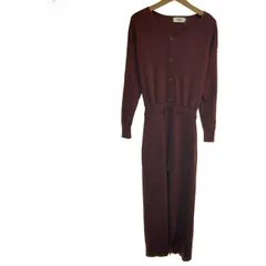 【中古】　AZUL BY MOUSSY　ニットワンピース　長袖　ロング丈　ウエストゴム　リブニット　無地　古着　/2409