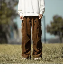 ズボン コーデュロイパンツ  スウェットパンツ スポーツパンツ アウトドア 調整紐 ウエストゴム 人気 無地 春服 秋服