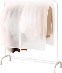 TOBEYA ハンガーラックカバー 洋服カバー 衣類 スーツ ホコリよけカバー 半透明 防塵 防湿 防カビ パイプハンガーカバー 固定ヒモ付き 取付簡単 繰り返し使用可能 (クリア,  150x120cm)のサムネイル