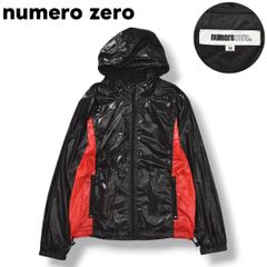[미품] 누메로 제로 numero zero 나일론 재킷 지퍼 파커 점퍼 윈드 브레이커 라글란 슬리브 M 블랙 x 레드 스트리트 캐주얼 남성