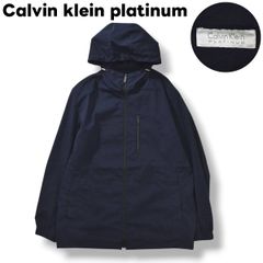 [미품] 캘빈 클라인 플래티넘 Calvin klein platinum 스트레치 나일론 재킷 지퍼 파커 윈드 브레이커 38 네이비 시티룩 맨즈