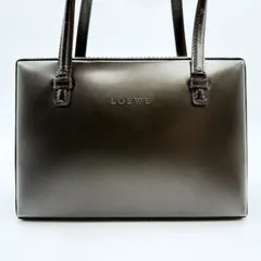 LOEWE（ロエベ）ヴィンテージ レザー ハンドバッグ ミニボストンバッグ ダークブラウン ゴールドトーン金具 レディース