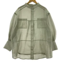 Chico チコ バンドカラー シアー長袖シャツ sizeF/グレイッシュグリーン