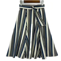 JUSGLITTY ジャスグリッティー  ベルト付き フレアスカート size0/ホワイト×ネイビー×ブラック