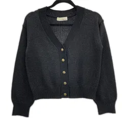 Lily Brown リリーブラウン ラメ糸 Vネックカーディガン sizeF/ブラック