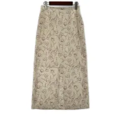 BEAMS HEART ビームスハート 花柄バックスリットスカート sizeS/オフホワイト