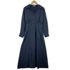 OPAQUE.CLIPオペークドットクリップ ウエストシャーリングワンピース size38/M/ネイビー