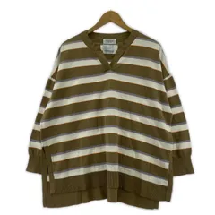 OPAQUE.CLIPオペークドットクリップ オーバーサイズボーダーニット size38/M/ベージュ×ホワイト