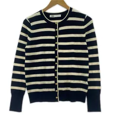 ZARA  ザラ　 ボーダーカーディガン sizeEUR S/ブラック×ホワイト