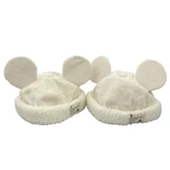 186001 現状品 Disney ディズニー ミッキー コーデュロイ ボア 帽子 2点まとめ売り