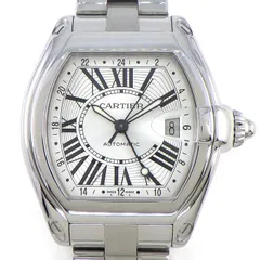 カルティエ Cartier 腕時計 ロードスター GMT XL W62032X6 デイト 夜光針 トノー シルバー文字盤 SS 自動巻き 【中古】のサムネイル