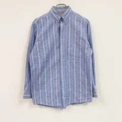 Levi’ｓ　リーバイス　長袖ボタンダウンシャツ　ストライプ柄　水色　ライトブルー　Mサイズ　古着