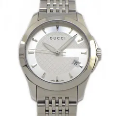 グッチ GUCCI 腕時計 Gタイムレス 126.5/YA126401 デイト サンレイ ディアマンテ シルバー文字盤 SS クオーツアナログ 【箱・保付き】 【中古】のサムネイル