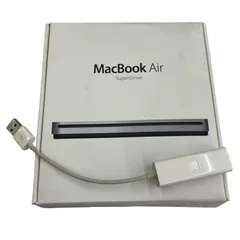 186000 現状品 Apple アップル MacBook Air SuperDrive ＆ USB Ethernet アダプタ, 外付ドライブ USB-LAN変換 A1379 A1277  2点まとめ売り
