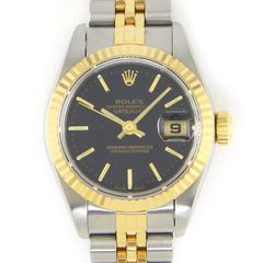 ロレックス Rolex 腕時計 デイトジャスト 179173G ランダムシリアル ルーレット刻印 10ポイント ダイヤインデックス ブルー コンピューター文字盤 彫コン ホリコン デイト K18YG SS 自動巻き 【OH済み】 【中古】 ROLEX - ロレックス Rolex 腕時計 デイトジャスト 179173G ランダム