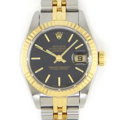 ロレックス Rolex 腕時計 デイトジャスト 79173 Y番 2002年 ブラック文字盤 デイト K18YG SS 自動巻き 【中古】のサムネイル