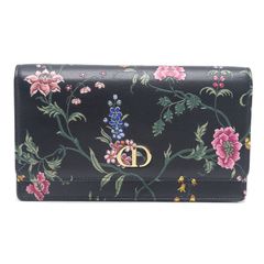 シャネル CHANEL 3つ折り長財布 ビコローレ ブラック レザー