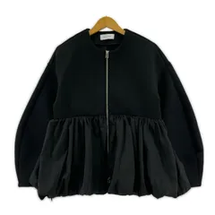 Adam et Rope' アダムエロペ ダンボールタフタペプラムカーディガン sizeF/ブラック