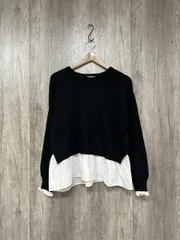 GLOBAL WORK グローバルワーク メルティ ドッキング ニット プルオーバー sizeM/黒 ■◇ レディース