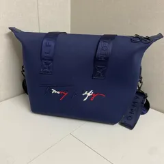 トミーヒルフィガー 2WAY ミニボストンバッグ ネイビー 刺繍ロゴ