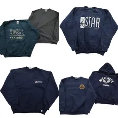 古着卸 まとめ売り オールド スウェット 6枚セット ( メンズ M ) ラッセル フルーツオブザルーム フーディー ワンポイント 中古古着 NE3982