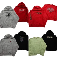 古着卸 まとめ売り チャンピオン リバースウィーブ スウェット 8枚セット ( メンズ L ) ワンポイント フーディー ボックスロゴ 中古 NE3988