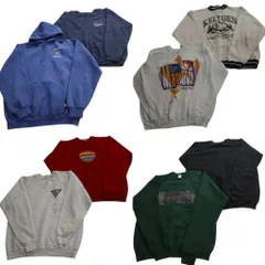 古着卸 まとめ売り USA製 スウェット 8枚セット ( メンズ 2XL ) フルーツオブザルーム ラッセル フーディー カレッジ風 中古 古着 NE4019