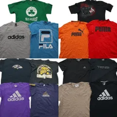 古着卸 まとめ売り スポーツブランドMIX Ｔシャツ 14枚セット ( メンズ XL ) アディダス リーボック プーマ フィラ 中古 古着 NE4096