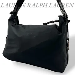 【B4483】 LAUREN RALPH LAUREN ローレンラルフローレン ショルダーバッグ 肩掛け ナイロン ブラック チャーム付