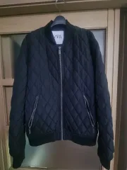 ザラ ブラック キルティング ジャケット m