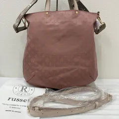 2059　russet ラシット　2way　ショルダーバッグ　トートバッグ　ハンドバッグ　別売りアレンジショルダーベルト付き　ピンク　大きめ　大容量　レディース　モノグラム　ナイロン　レザー