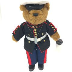 良好 クマ テディベア  ぬいぐるみ   ブラウン 海兵隊/ブルードレス/ミリタリー  　240002230013 良好 クマ テディベア ぬいぐるみ ブラウン 海兵隊/ブルードレス