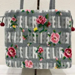 2077　FEILER フェイラー　ディディエッタローザ　グレー　手付き巾着　巾着バッグ　巾着ハンドバッグ　ハンドバッグ　巾着　レディース　ロゴ　バラ　薔薇　ローズ　レディース　シンプル　きれいめ　上品