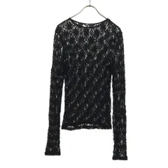 未使用 ZARA ザラ 長袖 総レース シアー カットソー M ブラック レディース 古着