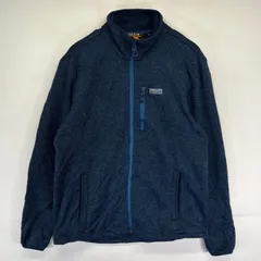 古着 オービス ORVIS フリース ニット フルジップ 胸ポケット アウトドア 裾ドローコード M  ネイビー系 メンズのサムネイル