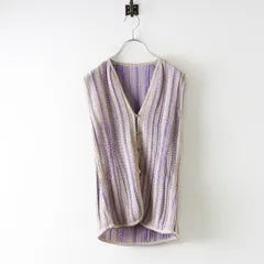 未使用 2025SS マメクロゴウチ Mame Kurogouchi Drop Jacquard Knitted Vest ジャガード ニット ベスト 1｜パープル【2400014649499】のサムネイル