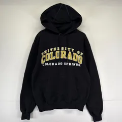 古着 チャンピオン Champion パーカー プルオーバー フーディ カレッジロゴ スウェット S  ブラック系 メンズ