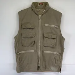 古着 80's/80年代 ヴィンテージ バナナリパブリック Banana Republic ベスト サファリベスト フルジップ 多ポケ M  ベージュ系 メンズ