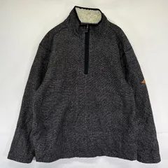 古着 オービス ORVIS フリース ニット ハーフジップ プルオーバー アウトドア トレーナー ボアライナー L  ブラック系 メンズのサムネイル