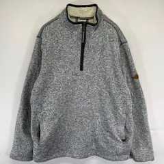 古着 オービス ORVIS フリース ニット ハーフジップ プルオーバー 大きいサイズ アウトドア ボアライナー L  グレー系 メンズのサムネイル