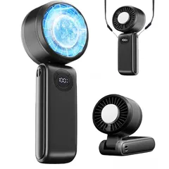 即納：【2025市販最大風量】ハンディファン 冷却プレート 5200mAh 手持ち扇風機 3in1 1-100無段階風量 超高速大風量 瞬時冷感 Type-C 充電式 LEDディスプレイ 携帯扇風機 強力 ペルチェ 冷やす 手持ち 小型 ハンディ扇風機 ス 0