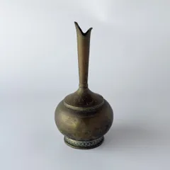 英国 真鍮 フラワーベース brass 装飾 ディスプレイ 花瓶 花器 置物 オブジェ 彫金 雑貨 アンティーク ヴィンテージ イギリス 85537