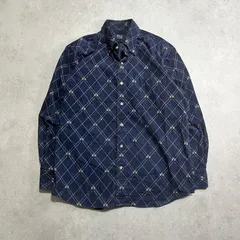 POLO チェックシャツ ネイビー L 総柄 ボタンダウン 長袖 ゆったり