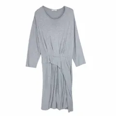 BALENCIAGA バレンシアガ 436261 TSK05 国内正規品 FLOWY DRESS 長袖 アシンメトリー フロードレス グレー系 42【中古】のサムネイル