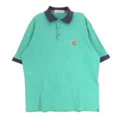 BURBERRY バーバリー  burberrys ワンポイント 刺繍 ロゴ 半袖 ポロシャツ グリーン系 XL【中古】