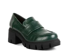 ロンドンラグ レディース シューズ スリッポン・ローファー プラットフォーム ローファー London Rag Benz Platform Loafer Dark Green グリーン
