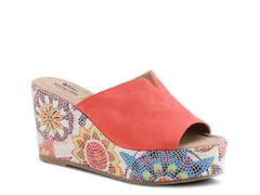 スプリングステップ レディース シューズ サンダル Spring Step Laylani Wedge Sandal Coral Suede コーラル