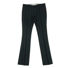 GUCCI グッチ 357355 シルク混 ウール ストライプ パンツ イタリア製 ブラック系 グレー系 36【中古】のサムネイル