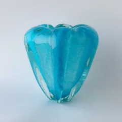 フラワーベース 花瓶 ヴィンテージ 英国 オブジェ ガラス 置物 装飾 花器 工芸 水差し 水色 花 ディスプレイ ガラスベース 88864