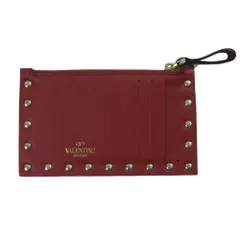 VALENTINO ヴァレンティノ ロックスタッズ レザー コインケース カードケース パスケース 小銭入れ レッド系【中古】のサムネイル